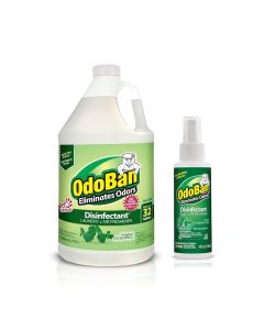 OdoBan ReadytoUse Disinfectant and Odor Eliminator Set of 2 4 Ounce Travel Spray and 1 Gallon Concentrate Original Eucalyptus Scent