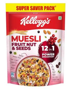 Kellogg's Muesli Fruit, Nut & Seeds, 12-in-1 Power Breakfast, 750g Super Saver Pack with Ziplock