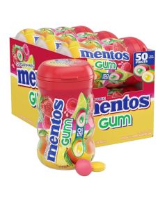 Mentos Sugar Free Gum Red Fruit Lime 50 Piece Bottle Pack of 6