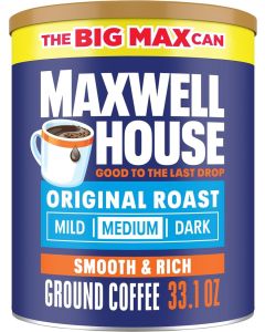 Maxwell House Original Roast Ground Coffee, 33.1 oz Canister - Smooth & Rich Flavor