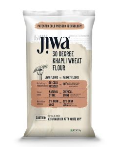 Jiwa 30 Degree Khapli Wheat Flour/Atta / 1 Kg / Patented Cold Pressed Flour / Slow Ground / Suitable For Diabetics / Emmer Wheat Flour / Low Gluten Heirloom Grain