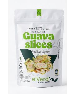 Elverd Premium Freeze – Dried Guava slices -50g, Crispy Tropical Fruit Snack, 100% Natural, No Added Sugar, Rich in Vitamin C, High Dietary Fibre, Vegan, Gluten Free, Delicious Anytime Healthy Snack
