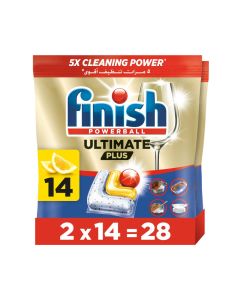 Finish Ultimate Plus Dishwasher Tablets, Lemon Scent, 3x More Cleaning Power, 28 Tabs