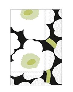 Boston International Marimekko Hand Towels for Bathroom Paper Guest Towels Disposable Black and White Bathroom Decor Pak 32