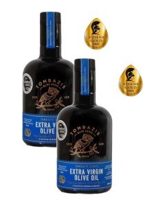 Tombazis Organic Extra Virgin Olive Oil 500ml, Pack of 2 / Single Estate Greek Koroneiki EVOO