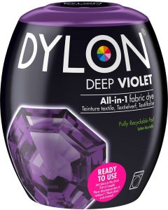 Dylon Washing Machine Fabric Dye Pod for Clothes Soft Furnishings 350g Deep Violet