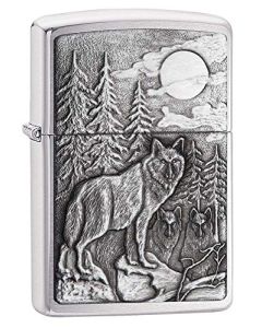 Zippo Timberwolves Brushed Chrome Pocket Lighter Silver One Size Model Number 20855