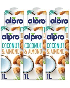 Alpro Coconut Almond Drink - 100% Plant-Based, Lactose & Dairy Free - 6 Pack of 1L Cartons