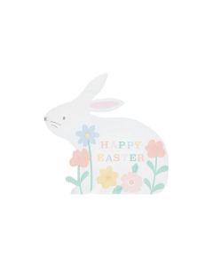 Bunny Napkins - Pack of 16, 3-Ply Paper Napkins with Adorable Bunny and Springtime Floral Design, Happy Easter Theme, Stylish Party Tableware for Easter Celebrations & Gatherings