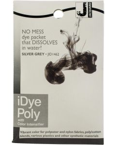 Jacquard iDye Poly Fabric Dye Silver Grey for Natural Synthetic Polyester and Blended Textile Fibres 14g No Mess Packet
