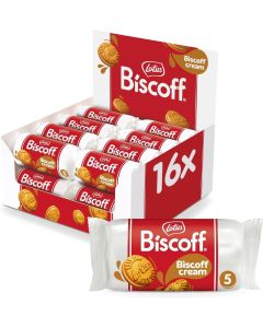 Lotus Biscoff Sandwich Cookies with Biscoff Cream, Pack of 16 (50g each)