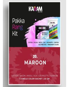 Kadam Pakka Rang Fabric Dye Colour / Maroon / 25g Pack / Includes DyFix Color Fixer / Permanent Fabric Dyes for Old Faded Jeans and Clothes