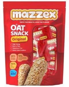 Mazzex Original Oat Snack 400g (40 Bars) / Oat Chocolate & Oatmilk Choco / High-Fiber, Low Sugar, 100% Natural Ingredients / No Artificial Preservatives / Healthy Snack & Energy Bar for Kids & Adults