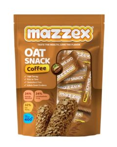 Mazzex Coffee Oat Snack 400g (40 Bars) / Healthy Snack, Low Sugar, High-Fiber Energy & Breakfast Bar / Ready-to-Eat Oatmeal Chocolate Treat / Whole Grain Bar for Gym, School & On-the-Go