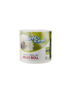 Soft n Cool Eco-Friendly Kitchen Maxi Roll 1-Ply, 300m, Highly Absorbent Paper Roll for Kitchen Cleaning, Food Preparation & Household Use
