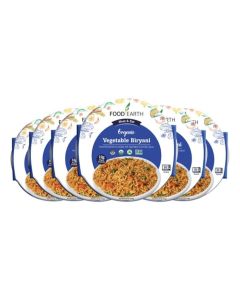 Food Earth Ready to Eat Vegetable Biryani – Organic, Vegan, Gluten-Free Indian Meal – Microwavable, Plant-Based Prepackaged Lunch – 8.81 oz Each (Pack of 6)