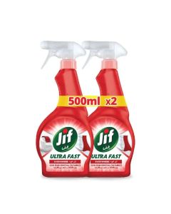 Jif Ultra Fast Bathroom & Kitchen Cleaner Spray Twin Pack (500ml x 2)