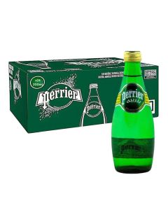 Perrier Natural Sparkling Water, 200ml Glass Bottles, Pack of 24