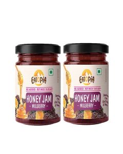 Eatopia Sugar Free Mulberry Jam in Fresh with 70g Real Fruit Pieces and 30% Wild Honey, 100% Pure and Natural, No Artificial Chemicals/Preservatives, Healthy Good for the