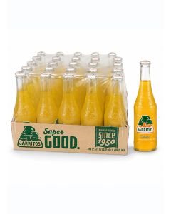 Mango Flavour Mexican Carbonated Soft Drink Soda in Glass Bottles, Tropical Fruity Fizzy Refreshing Beverage, 370 ml Each, Made in Mexico Since 1950, Case Pack of 24