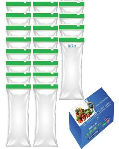 LAPREX Pack Of 20 Yellow Reusable Plastic Zipper Bags, Expandable Bottom, Freezer & Microwave Safe, Ideal For Food Storage