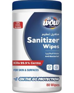 WOW Sanitizer Wipes - 80 Count Canister