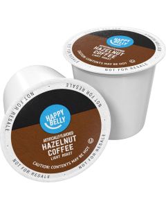 Happy Belly Hazelnut Flavored Light Roast Coffee Pods - 100 Count Compatible with Keurig 2.0