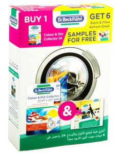 Colour And Dirt Collector Sheets Pack Of 24 With 2-In-1 Black And Fibre Refresh Sheet