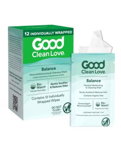 Good Clean Love Balance pHBalanced Feminine Wipes Supports Vaginal Health Naturally Reduces Odor NonIrritating Moisturizing Cleansing Hygiene Product Made with Organic Aloe 12 Count