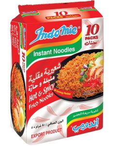 Indomie Hot And Spicy Fried Noodles, 80g x 10