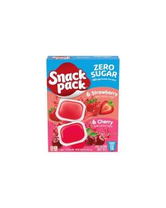 Snack Pack Zero Sugar Strawberry and Cherry Flavored Low Calorie Juicy Gels Cups 325 oz 12Count Family Pack