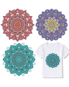 Flowers Iron on Transfer Bohemian Iron on Patches for Clothes Bohemian Heat Transfer Ironing Stickers On TShirt Applique