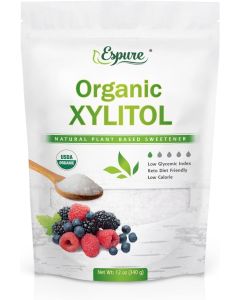 Espure Organic Xylitol - 12 Oz Natural Plant-Based Sweetener, Low Calorie, Keto Friendly