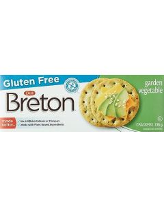 Breton Gluten Free Garden Vegetable Certified GlutenFree Made with Real Vegetables No Artificial Colours or Flavours 0g trans fat 135g Unit