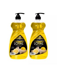 Loyal 5 in 1 Dishwashing Liquid With Ginger And Lemon, Natural Enzymes- 2X1.5Ltr