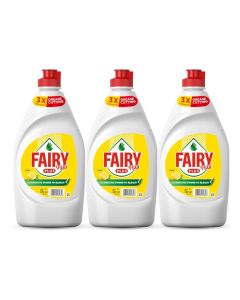 Fairy Plus Lemon Dishwashing Liquid Soap, With Alternative Power To Bleach, 3x600ml