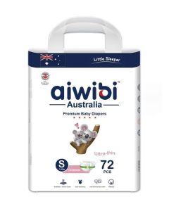 Ultra Thin Premium Baby Diapers - Size (2) Small 72 Pcs (4-8kg) Super Soft, Breathable, High absorbent and Hypoallergenic Diapers