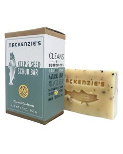 MACKENZIES Kelp Seed Scrub Bar Gifts for Men Gifts for Women Gifts for Cooks Gifts for Gardeners Exfoliating Moisturizing Hand Soap 55 oz