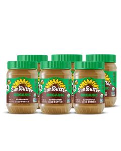 SunButter Organic Sunflower Seed Butter 16 oz 6 Pack of 6 Nut Free Spread with 7g PlantBased Protein Roasted Rich Savory Flavor Smooth Texture Vegan Kosher NonGMO