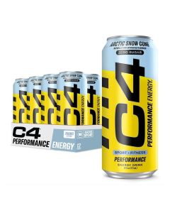 Cellucor C4 Energy Carbonated Zero Sugar Energy Drink, Pre Workout Drink + Beta Alanine - Arctic Snow Cone - 16 FL OZ (473 ml) - Pack of 12 (Packaging May Vary)