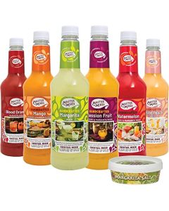 Master of Mixes Margarita Daiquiri Drink Mixes Variety Ready to Use 1 Liter Bottles 338 Fl Oz Pack of 6 Flavors Margarita Salt