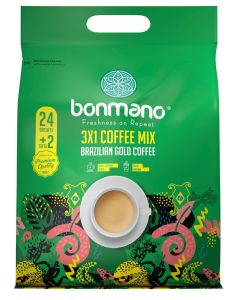 Bonmano 3in1 BRAZILIAN GOLD Instant Mix Stick 24+2 in pack (24+2 Sticks)