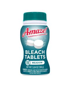 AMAZE Ultra Concentrated Bleach Tablets 32 tablets Meadow Scent for Laundry Toilet and Multipurpose Home Cleaning No Splash Liquid Bleach Alternative
