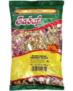 Sadaf Mixed Beans Harvest Blend - 24 oz Resealable Bag of Dried Beans for Soups and Stews