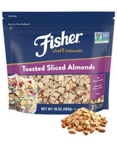 Fisher Toasted Sliced Almonds, Non-GMO, No Preservatives, 10 Ounce