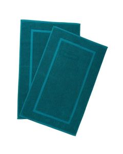 HILLFAIR900 GSM100 Ringspun Cotton Floor Towels mat HotelSpa TubShower Bathroom Floor mat Towels 21 x 34 Inch Terry Cotton Bath Mats Machine Washable Absorbent 2 Peice Towel Set Teal