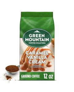 Green Mountain Coffee Roasters Caramel Vanilla Cream Ground Flavored Coffee Light Roast Bagged 12oz