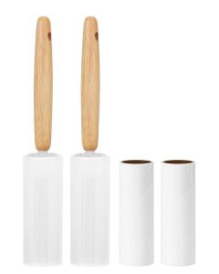 Adorila 2 Pack Lint Rollers for Pet Hair, 240 Sheets Pet Hair Remover for Clothes, Portable Lint Remover Brush with Wooden Handle