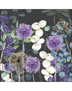 DCAD Decoupage Tissue Paper Napkin Lunaria grey Pack of 20 Same Design Size 33 cm X 33 cm