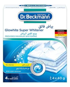 Dr.Beckmann Glowhite Super Whitener with ultimate White Formula/Provides Maximum Long lasting Whitening & Pleasant fresh fragnance/Stain remover/Laundry Cleaning Essentials- 4x40gm
